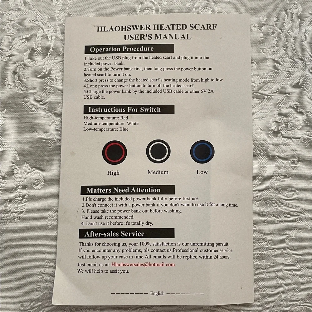 NWOT HLAOHSWER Black Heated Scarf - Picture 3 of 5